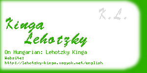 kinga lehotzky business card